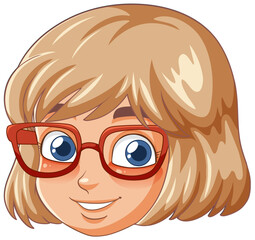 Vector illustration of a cheerful young girl.