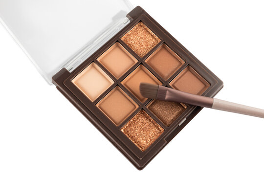 Eye shadow with brush on white background