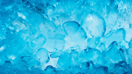 Obraz premium Close-up of a blue ice cave with abundant ice