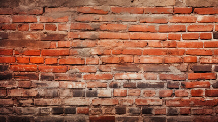 Close-up of weathered red brick wall
