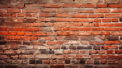 Obraz premium Close-up of weathered red brick wall