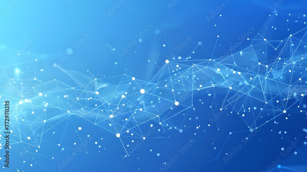 Poster abstract network connections on a blue backdrop. modern digital background depicting connectivity. i