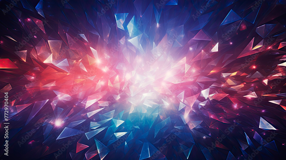 Poster colorful geometric pattern with numerous triangles