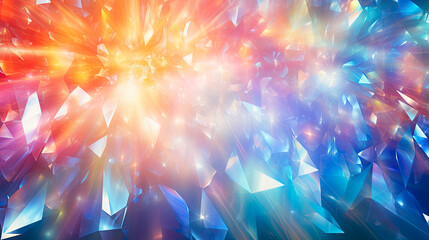 Colorful crystals close-up with bright light - obrazy, fototapety, plakaty