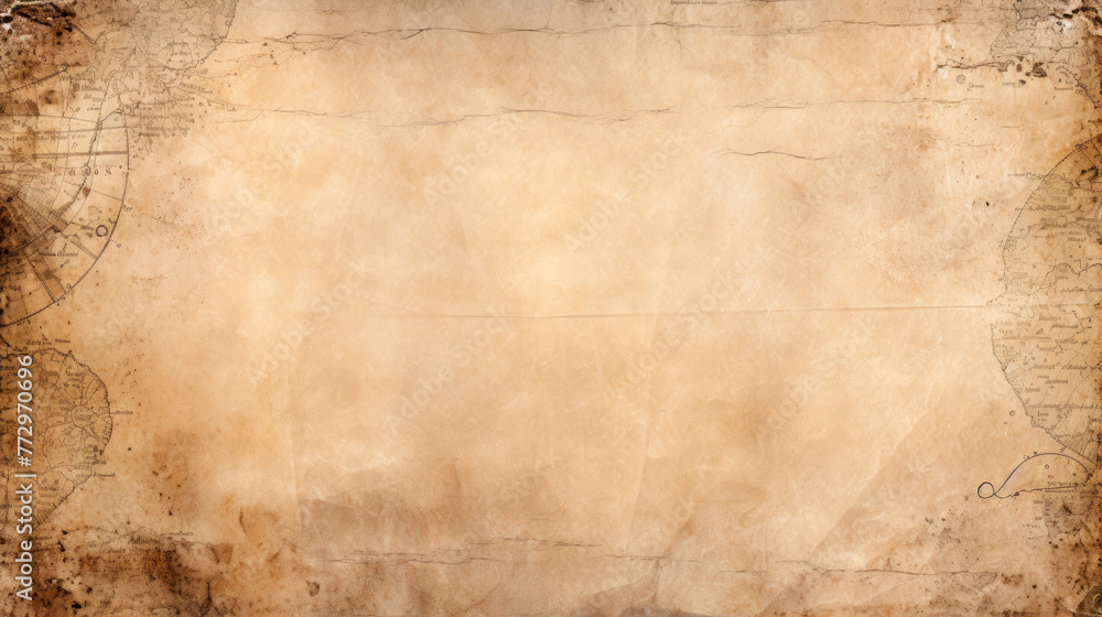 Poster an old map with a faded paper background and a blank space for text