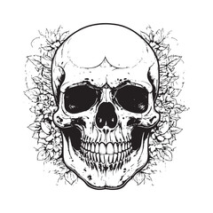 skull for tattoo design illustration