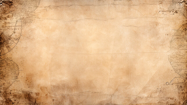 An old map with a faded paper background and a blank space for text