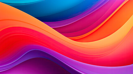 Colorful abstract background with vibrant wavy lines - obrazy, fototapety, plakaty