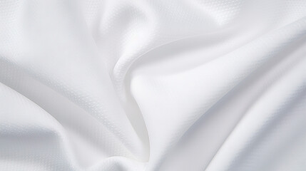 A close-up of a white fabric with numerous elegant folds