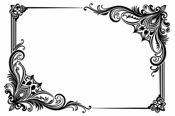 set-of-corner-borders-illustration--ornamental frame  vector illustration 