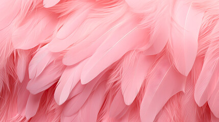 Fototapeta na wymiar Soft pink feathers texture background with white base
