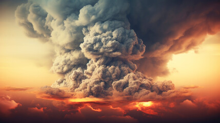 Smoke rising from a volcano - obrazy, fototapety, plakaty