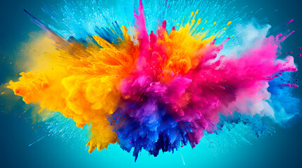 Colorful powder exploding in the air