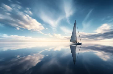 Fotobehang a sailboat on the water © Irina