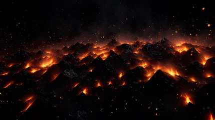 Fotobehang A mountain engulfed in flames © StockKing