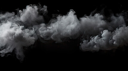 Swirling smoke on black background - obrazy, fototapety, plakaty