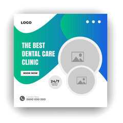 Healthcare social media post cover banner design set and elegant modern abstract clinic report smooth gradient background shape color bundle template