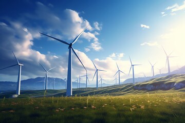 a wind turbines in a field - obrazy, fototapety, plakaty