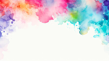 Abstract watercolor background with white space for text