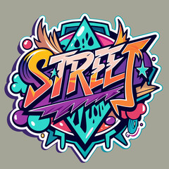 Streetwear-inspired sticker featuring bold typography and urban motifs that capture the essence of modern street style