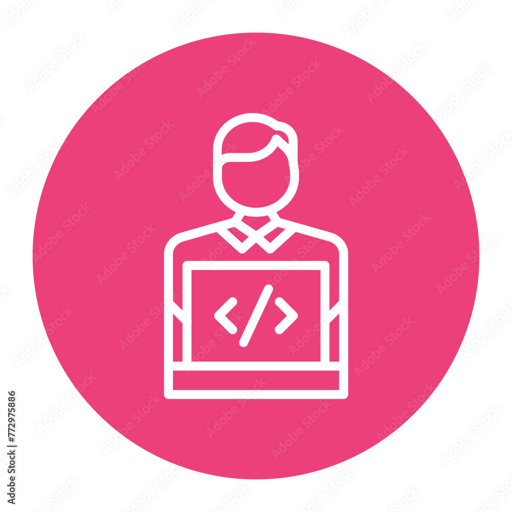 Poster game developer male icon vector image. can be used for game development.