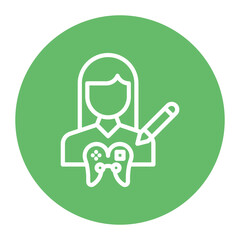 Game Designer Female icon vector image. Can be used for Game Development.