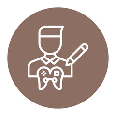 Game Script Writer Male icon vector image. Can be used for Game Development.