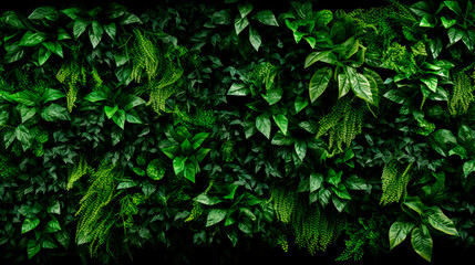 Obraz premium A lush green plant wall up close