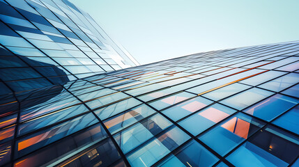 Abstract modern glass building exterior - obrazy, fototapety, plakaty