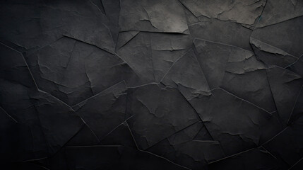 Cracked black wall close-up