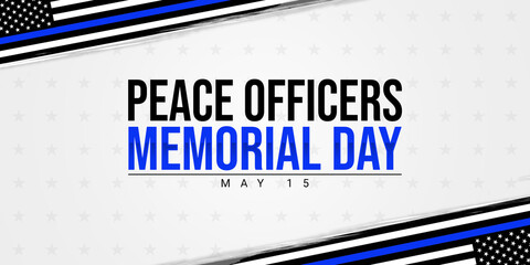 Peace Officers Memorial Day. Celebrated in May 15 in the United States. In honor of the police. National Police Week. Background, poster, card, banner design with American flag in brush strokes