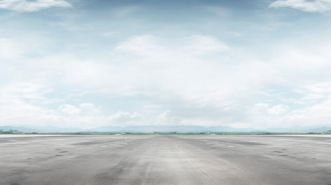 Empty runway under clear sky