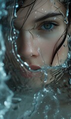 portrait of a woman in water