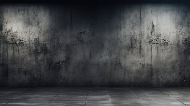 A room featuring a close-up view of concrete walls and floor
