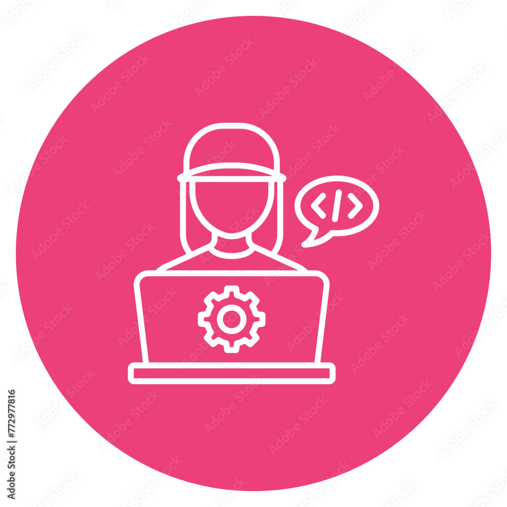 Poster software engineer woman icon vector image. can be used for computer science.