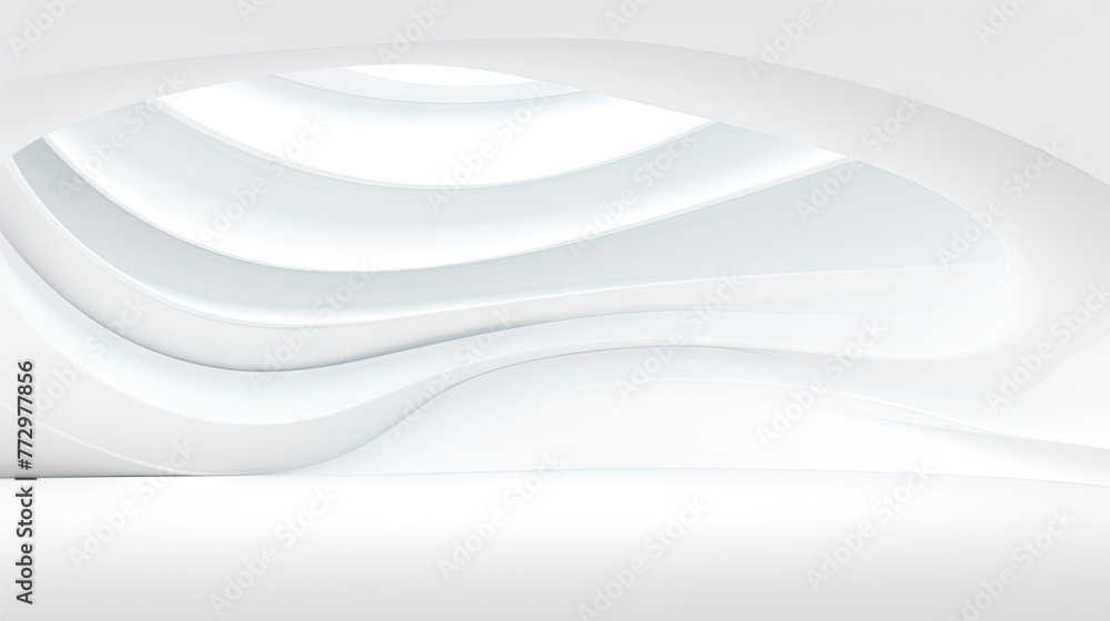 Poster abstract white background with curved shapes and space for text