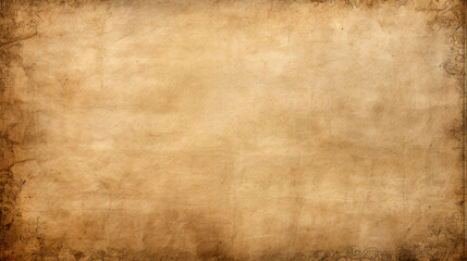 Obraz premium Old paper with tattered edge and floral border