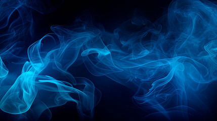 Blue and white smoke on a dark background