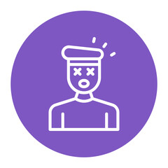 Knocked Out icon vector image. Can be used for Battle Royale.