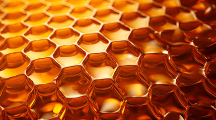Close up of honeycomb filled with honey