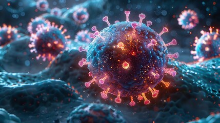 Glowing Virus A Visualization of the COVID-19 Pandemic Generative AI