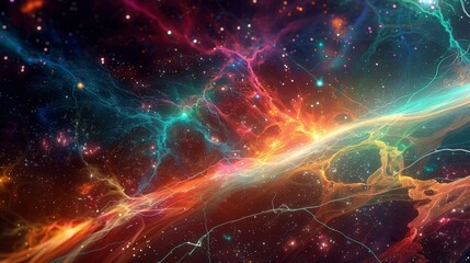 Obraz premium Neuron grass, space color on the sufrace of the planet.