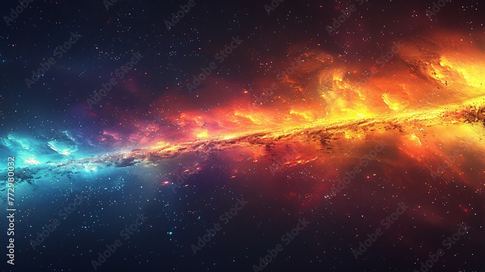 Poster galaxy glow a celestial splash of color generative ai