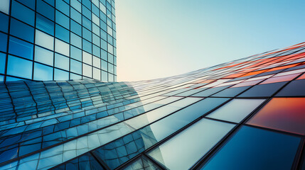 Abstract modern glass building exterior