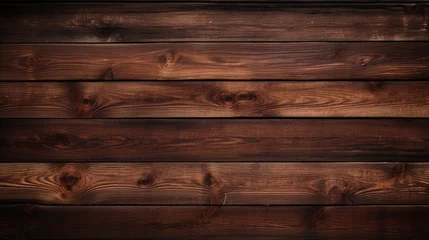 Fotobehang Dark wooden wall close up © StockKing