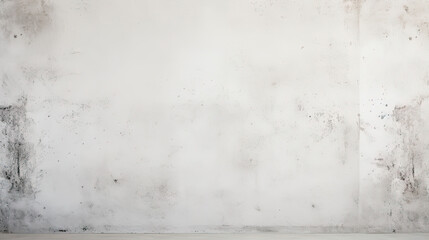 White concrete wall with a fresh coat of white paint and a section covered in black mold - obrazy, fototapety, plakaty
