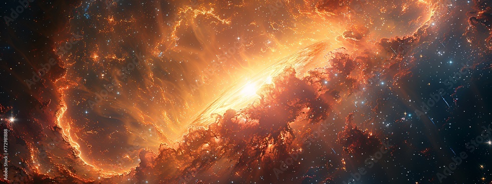 Poster glowing nebulae a celestial splash of color and light generative ai