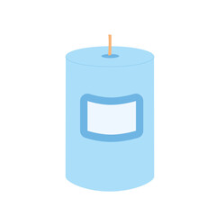 Spa candle. Handmade scented candlelight isolated in white background. Hygge time. Aromatherapy and relaxation home decor. Vector flat illustration