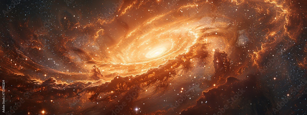 Poster galaxy glow a celestial splash of color and light generative ai