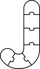 J Puzzle Aplhabet Jigsaw Game Outline